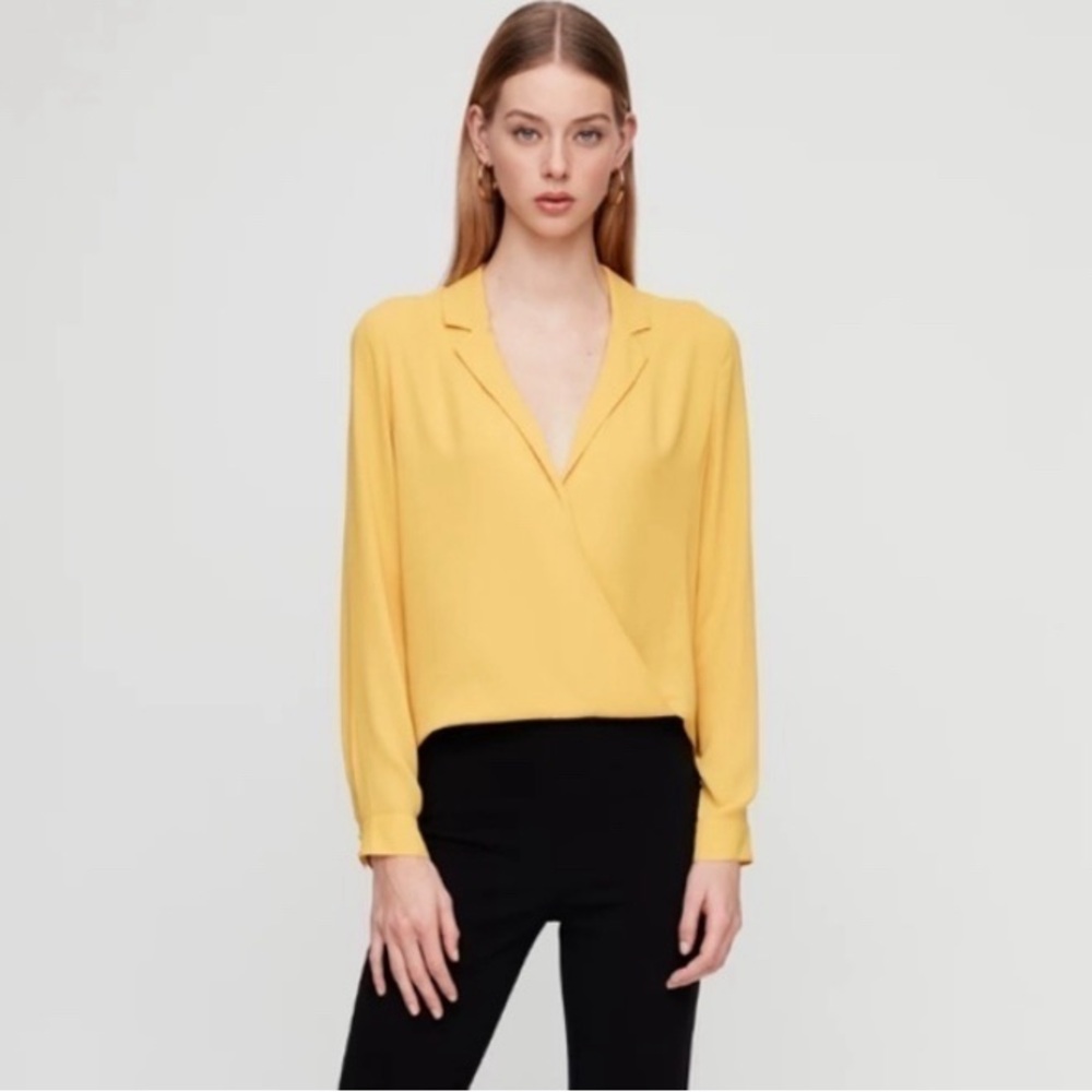 BABATON Brett Chiffon Crossover Blouse Medium